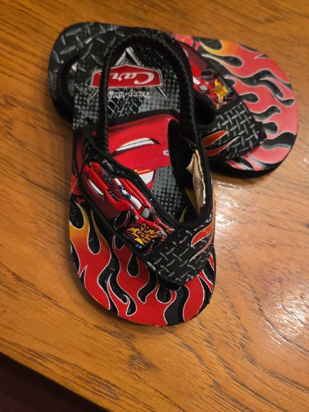 Lightning McQueen Kids Flip-Flops - Red & Black